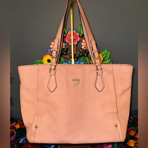 MCM Pink Structured Tote Bag with Double Handles - Picture 4 of 10